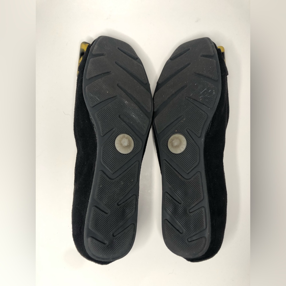 Kelly & Katie Black Suede Ballet Flat with Tortoise Buckle Size 6M - Picture 9 of 11